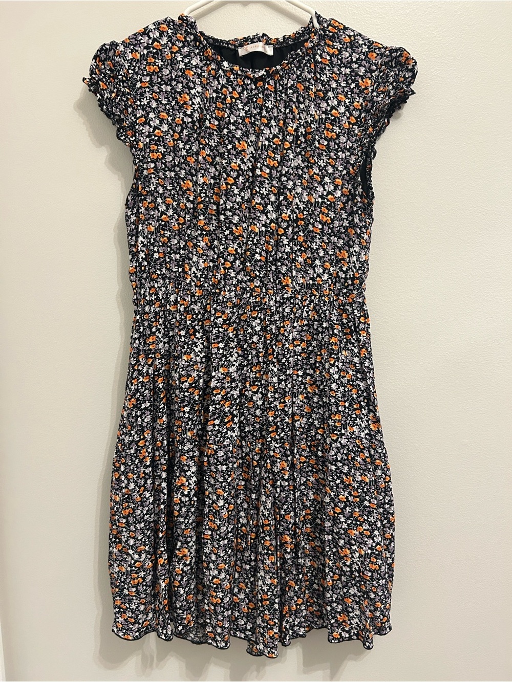 KIRUNDO Tiered Small Floral Dress Ruffle Neck